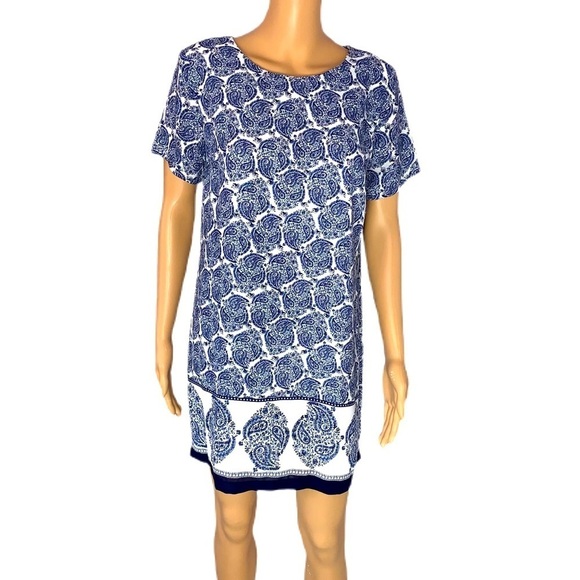Lulu’s Taj Mahal Tour Blue Paisley Shift Dress NWT - Picture 2 of 9